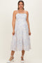 Cream Floral Eyelet Lace Tie Back Maternity Midi Dress