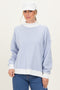 Light Blue Striped Mock Neck Sweatshirt