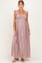 Mauve Cinched Smocked Bust Sleeveless Maternity Maxi Dress