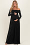 PinkBlush Black Off Shoulder Maternity Maxi Dress
