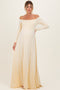 PinkBlush Yellow Off Shoulder Maternity Maxi Dress