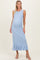 Sky Ribbed Knit Sleeveless Ruffle Hem Maternity Maxi Dress
