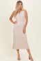Sand Knit Collared Sleeveless Maxi Dress