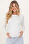Off White Long Sleeve Maternity Top