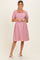 Red Gingham Square Neck Maternity Dress