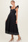 Black Cutout Seam Detail Maternity Midi Dress