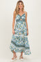 Ivory Floral Twisted Front Lace Detail Maternity Maxi Dress