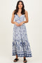 Ivory Floral Twisted Front Maxi Dress