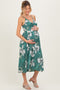 Jade Floral Twisted Front Cutout Maternity Midi Dress