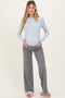 Grey Wide Leg Fold Over Maternity Lounge Pants