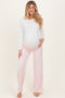 Light Pink Wide Leg Fold Over Maternity Lounge Pants