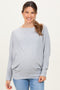 Heather Grey Ribbed Maternity Dolman Top