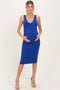 Royal Blue Ribbed Knit V-Neck Maternity Tank Dress