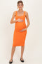 Orange Square Neck Maternity Tank Dress