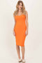 Orange Square Neck Tank Dress