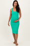 Green Square Neck Maternity Tank Dress