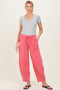 Strawberry Mineral Wash Barrel Leg Maternity Lounge Pants