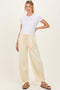 Yellow Mineral Wash Barrel Leg Maternity Lounge Pants