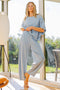 Light Blue Mineral Wash Barrel Leg Lounge Pants