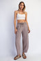 Mocha Mineral Wash Barrel Leg Lounge Pants
