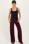 Wine Crossover Waist Active Wide Leg Maternity Pant