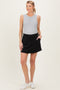 Black Drawstring Maternity Mini Skort