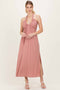 Mauve Halter Neck Side Slit Midi Dress