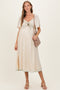 Butter Yellow Floral Tie Front Flutter Sleeve Maternity Midi Dress