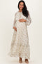 Cream Floral Chiffon Ruffle Detail Maternity Maxi Dress