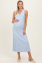 Sky Knit Collared Sleeveless Maternity Maxi Dress
