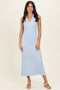 Sky Knit Collared Sleeveless Maxi Dress