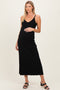 Black Rib Knit Sleeveless Maternity Maxi Dress