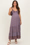 Brown Paisley Halter Maternity Maxi Dress