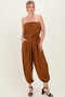 Sepia Strapless Waist Tie Jumpsuit