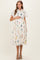 Ivory Floral Button Down Maternity Midi Dress