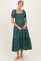 Forest Green Smocked Button Down Maternity Maxi Dress