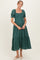 Forest Green Smocked Button Down Maternity Maxi Dress