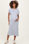 Heather Grey Pocket Front Maternity Midi T-Shirt Dress