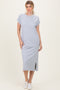 Heather Grey Pocket Front Midi T-Shirt Dress