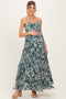 Teal Floral Sleeveless Maternity Maxi Dress
