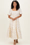 Ivory Rose Floral Smocked Maxi Dress