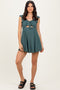 Forest Green Tie Front Cutout Swim Dress