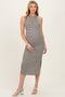 Olive Cream Striped Maternity Midi Dress