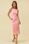 Peony Knit Open Tie Back Sleeveless Midi Dress