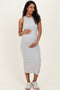 Heather Grey Striped Side Slit Maternity Tank Dress