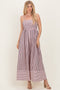Mauve Mixed Stripe Sleeveless Maxi Dress