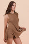 Mocha Knit Sleeveless Top Shorts Set