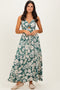 Sage V-Neck Twist Front Cut Out Maxi Dress
