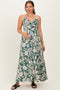 Sage V-Neck Twist Front Cut Out Maternity Maxi Dress