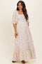 Light Pink Paisley Square Neck Maternity Maxi Dress